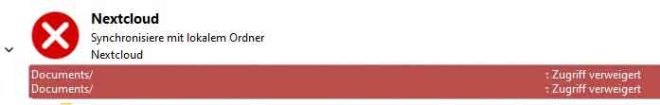nextcloud-client-ordner-fehler-zugriff-verweigert