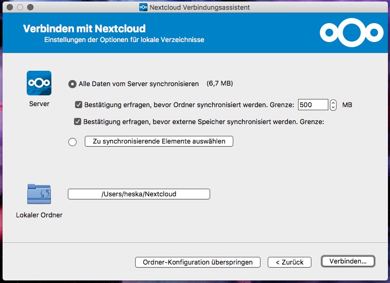 Nextcloud Client Installation Mac OS X - Purwin-IT
