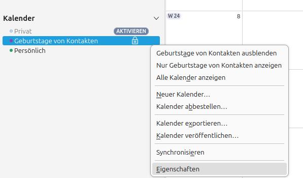Thunderbird Kalender