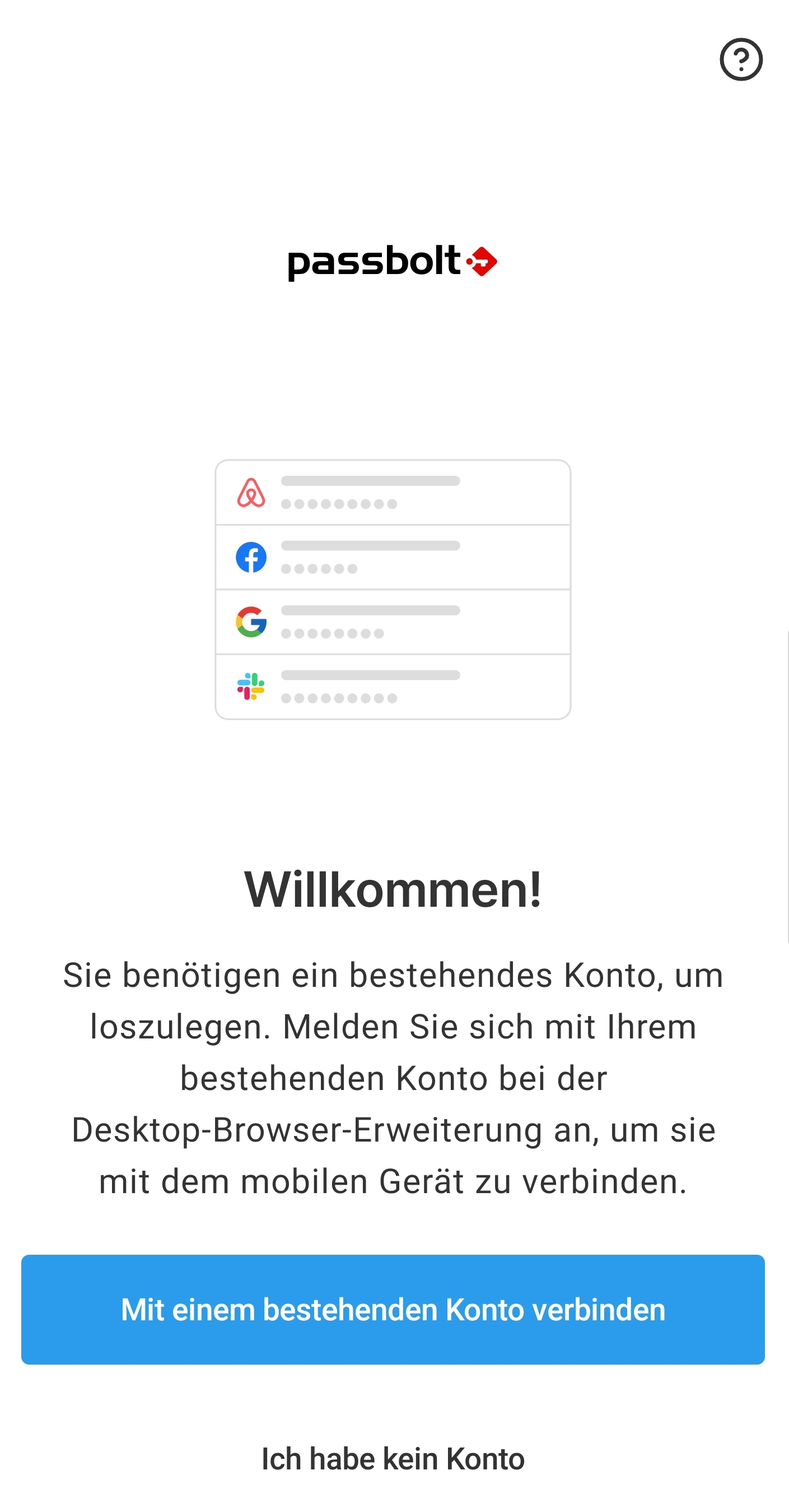 Passbolt mobil Login