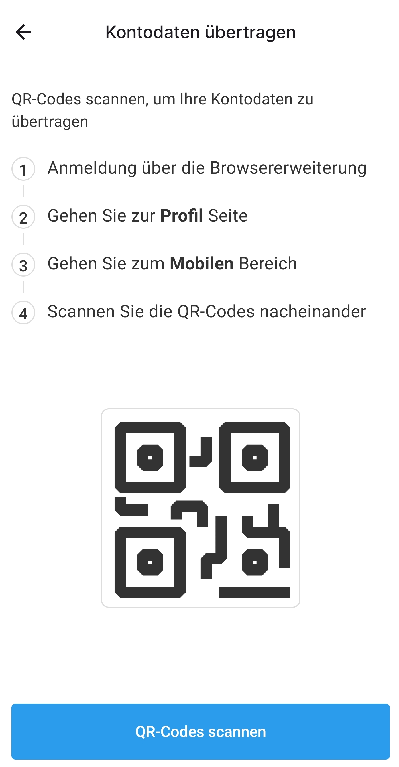Passbolt mobil QR-Code