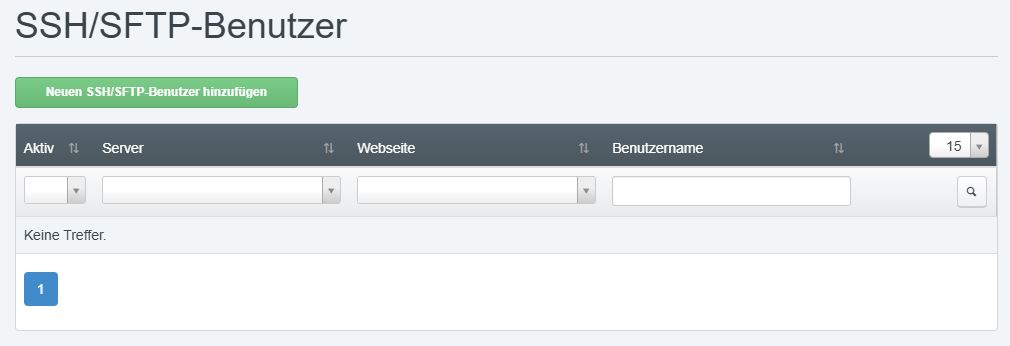 Server Panel Kommandozeile Übersicht